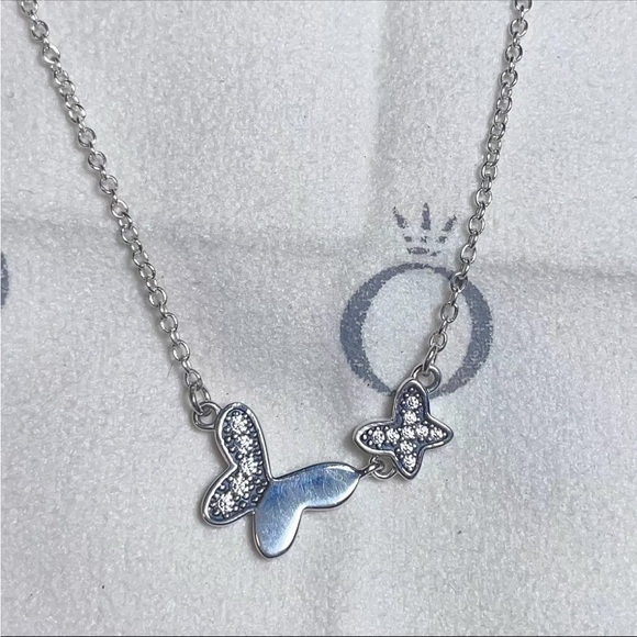 Pandora Silver Heart and Butterfly Necklace - Picture 7 of 10